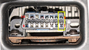 OBD2 connector without pins 1 and 9