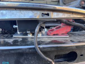 Radar bracket installed behind the nosecone with the 12 V post relocated